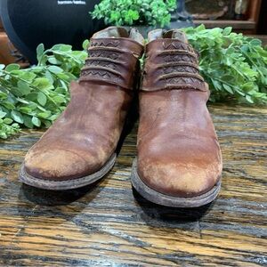 Freebird Leather Ankle Booties Leather 8 Slay Brown Cute Closure Zipper Rustic